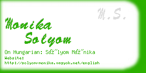 monika solyom business card