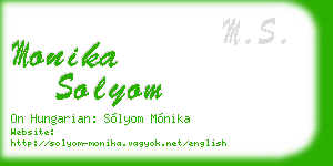 monika solyom business card